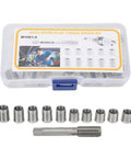M10x1.0 Thread Repair Kit With Stainless Steel Inserts And Tap, 10 Pack, Exact Metric Fit For Engines And Generators, Durable Stainless Inserts That Resist Corrosion For Smooth, Reliable Operation In Harsh Work Environments. case with 10 inserts and tap