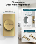 Antique Brass Door Knobs With Privacy Function, Vintage Interior Door Hardware, rectangular modern handle dimensions guide