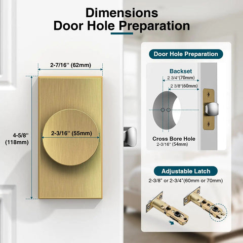 Antique Brass Door Knobs With Privacy Function, Vintage Interior Door Hardware, rectangular modern handle dimensions guide