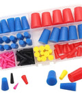Premium Silicone Rubber Tapered Plugs Assortment 105 Pcs High Temp Masking Cone Kit Perfect For Powder Coating Painting And DIY Projects set in organizer