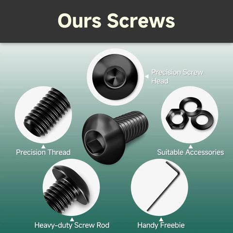 Full Stack 159 Piece M6 Button Head Socket Cap Bolts Grade 10.9 Black Carbon Steel Screw Assortment Kit With Nuts Lock Washers Flat Washers Hex Wrench Perfect For 3D Printers Furniture Install And Mech Fixes featuring precision screw head and sturdy threaded design.