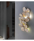 Top Shelf Modern Wall Sconce With Chill Ambient Glow For Living Room And Bedroom Background Decoration Built Like A Tank Perfect For TVs And Snug Spaces, featuring leaf design and LED lights.