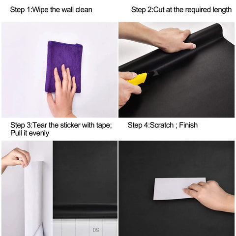 Step-by-step application of Peel And Stick Matte White Wallpaper For Walls And Furniture Self Adhesive White Contact Paper Removable Waterproof Easy DIY.