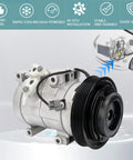 Heavy Duty AC Compressor For 2005 To 07 Honda Odyssey Accord Pilot Crank Fits Acura MdX Tl OEM 38810RCCA01 CO 10736C close-up view showing details.
