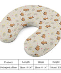 Women's Neck Pillow For Daily Use And Travel Comfort, Portable Memory Foam U Shaped Support, Cozy Floral Capybaras Design