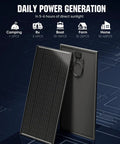 Two 100W N-Type Panels Solar Panel Kit For RVs And Campers, 200W 12V/24V System with panels displayed against blue background