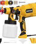 ProGrade 700W Airless Paint Sprayer And Hvlp Spray Gun With Four Swappable Tips and integrated blower for smooth painting.