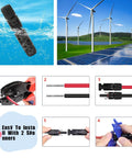 Image showing All In One Solar Crimping Tool Kit With 51 Pieces Includes 12 Pairs Of Solar Connectors 24 Connector Pins and 2 Spanners