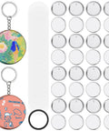 100 Set 58mm Button Maker Kit With Metal Shells Transparent Film Back Covers And Black Rings For DIY Button Keychains