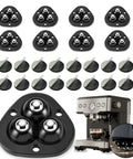Zero Grunt Work Appliance Sliders With 8 Heavy Duty Self Adhesive Casters And 16 Extra Pads displayed with coffee maker.