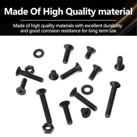 420 Piece M4 Countersunk Hex Socket Screws Set With 6 8 10 12 16 20 25mm Black Iron Hex Bolts Socket Head Furniture Screws Kit