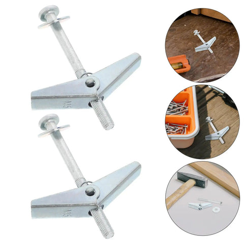 Heavy Duty Carbon Steel Drywall Anchors And Hollow Wall Expansion Screws With Petal Umbrella Clips M5 By 60 Assortment Kit with clips