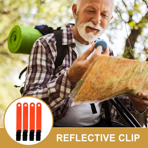 Glow Reflective Trail Marker Clips For Outdoor Hiking And Hunting Orange PVC Clips With Glow Tape