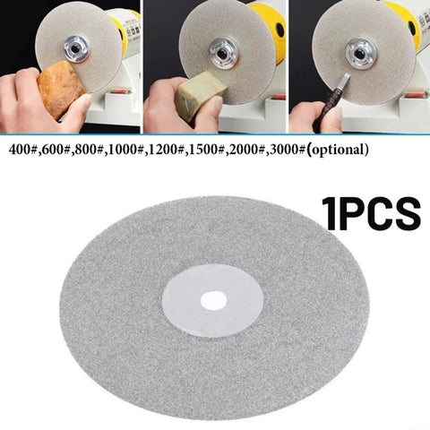 Heavy Duty 4 Inch Grinding Disc For Crystal Agate And Jade Polishing High Efficiency Flat Lap Tool With 120 To 3000 Grit Options on display.