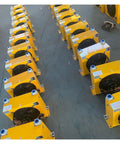 Heavy Duty Hydraulic Air Cooler With Aluminum Alloy Body And Plate Heat Exchanger, multiple units in a factory setting.