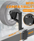 Spare Tire Mount For Utility Trailers With 3 Nut Design Heavy Duty Spare Tire Carrier Withstands 180 Lbs depicted with tire on mount