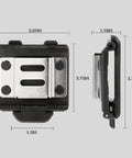 Sturdy Tape Measure Holder And Drill Holster With Belt Clip, front and side angles, heavy duty ABS with stainless steel clip