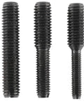Three black steel puller bolts for bearing race and seal removal (front view)