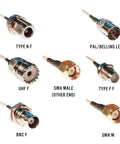 20cm RG316 Pigtail Adapters Kit With SMA Male To BNC Female Type N Female Type F Female UHF Female And PAL Female Connectors