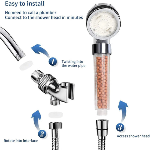 Installation guide for Led Shower Head With Hose And Bracket, High Pressure Handheld Filtration Showerhead With Color Changing Lights, Hydro Powered