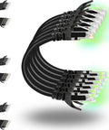 Cat6 Patch Cables 1Ft Short Ethernet Cords 24 Pack For Patch Panel To Switch Quick Setup High Speed 10G Ready Networking Black