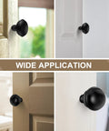 Vintage Style Door Knob Set With Spindle Six Pack, Matte Black Electroplate Finish on various door styles