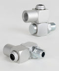 Three Piece 360 Degree Swivel Air Hose Connectors Kit With One Quarter Inch NPT Male And Female Threads Aluminum Air Fittings