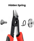 6 Inch Flush Wire Cutters With Built In Stripping For Copper Aluminum And Insulated Wires showing hidden spring mechanism