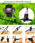 Low Voltage Outdoor Inground Lights Kit 12 Pack 5W Well Lights With Transformer And Connectors; quick connectors shown.
