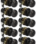 Oil-Rubbed Bronze Privacy Door Knobs For Interior Doors, No-Fuss Keyless Privacy Function, Bulk 10 Pack, side view