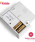 Carbon Monoxide Detector Battery Powered For Travel Or Home With 85 Decibel Alarm And LED Status Indicators Electrochemical Sensor No Wiring Required Two AA Batteries Included backside view showing battery compartment with two AA batteries.