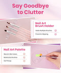Blooming Gel Nail Art Brushes Set With Ombre Gradient Nail Brush Stipple Clean Up Silicone Dotting Tool Gel Polish Pens Nail Art Holder