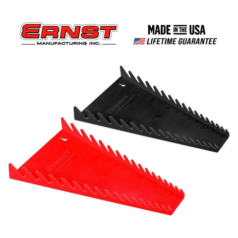 16 Tool Wrench Trays Red And Black Set For Your Toolbox Or Wall Mount, Heavy Duty Plastic Organizer For 16 Wrenches, 12.2 X 7.5 X 1.5 Inches
