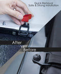 Kickass Aluminum Thumb Screws And Heavy Duty Hex Nuts Kit For Hassle Free Quick Swap Jeep Hardtop Fastener Hardware Replacement Assembly Set Bright Red Finish Fits Jk Jku Tj Yj, shown in use for quick installation.