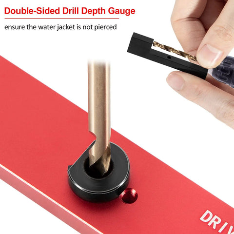 Pro Grade Manifold Drill Template For GM LS Engines 4.8L 5.3L 6.0L Chevy Removal Tool Kit focus on double-sided drill depth gauge