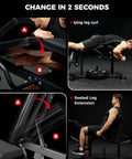 Pro Grade Leg Extension And Curl Machine For Home Gym With Adjustable Settings And Triple Loading System, compact design
