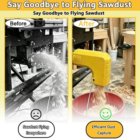 Table Saw Dust Collector Adapter 2.5 Inch Connector Dewalt Compatible with Dust Bag built in bag hook for cleaner workshop