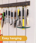 Dual Head 15 Inch Garden Pickaxe And Mattock Weeding Hoe, Ergonomic Rubber Handle hanging with other tools, easy storage