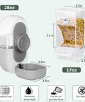 No Drama Spill Proof Bird Water Dispenser and Easy Fill Feeder Tray for Parrot Cages, 28oz water bowl and 17oz food container.