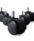 Set of five 2 Inch Office Chair Caster Wheels For Smooth As Butter Rolling Experience Universal Fit Heavy Duty.