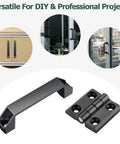 Built Tough 3030 Aluminum Extrusion Door Hardware Kit featuring matte black alloy handle and zinc hinge for versatile projects.