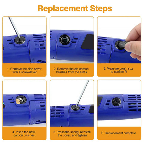 105 Piece Pro Grade Carbon Brush Replacement Set With 15 Assorted Sizes For Electric Motors installation steps