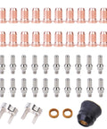 45 Piece Plasma Cutting Torch Tip Nozzle Set For PT60 IPT60 PT40 IPT40 Series 1.0mm 0.039 Inch with electrodes and accessories