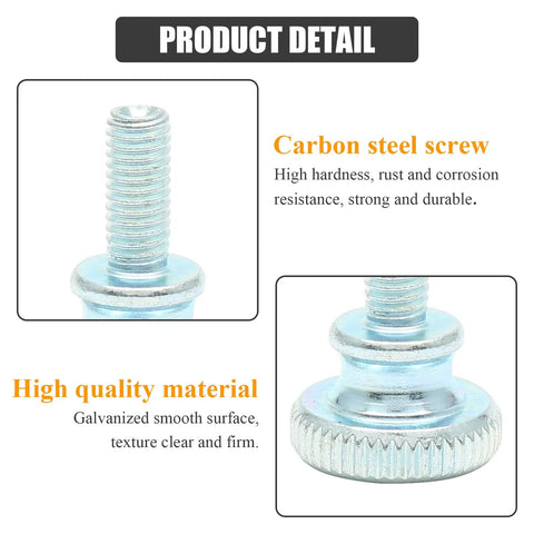 Close-up of M4 Knurled Thumb Screw showing zinc plated carbon steel with smooth, durable surface, part of 10 Pack M4 Knurled Thumb Screws Zinc Plated Flat Head Knobs Carbon Steel Rust Resistant Bolt Kit Delivering Rock Hard Grip And Serious Bang For Your Buck On Every Project.
