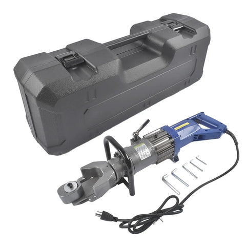 Getanye 5/8 Inch Electric Hydraulic Rebar Bender HRB-16 with carrying case and tools for construction projects.