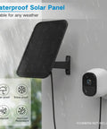 3.2W Solar Panel For Security Cameras Compatible With Arlo Essential XL waterproof charger in rain with adjustable mount