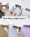 Star Shaped Handheld Paper Hole Punch With Soft Grip Pink Silicone Cover in use on various materials showing versatility and kid-friendly design.