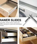 14 Inch Drawer Slides Replacement With Damping Soft Close Hidden Bottom Mount Rails For Cabinet And Furniture Drawers 2 Pack Quiet Smooth Sliding Hardware Heavy Duty Silent Glide