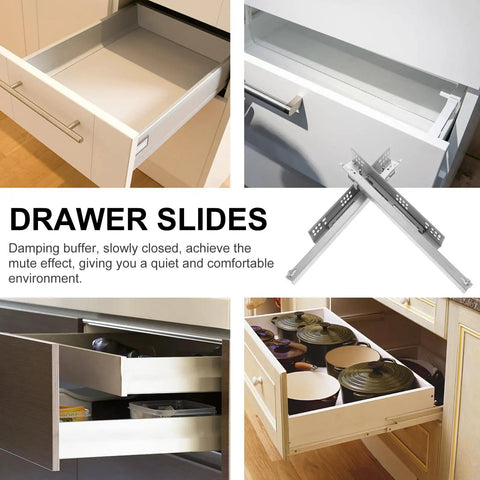 14 Inch Drawer Slides Replacement With Damping Soft Close Hidden Bottom Mount Rails For Cabinet And Furniture Drawers 2 Pack Quiet Smooth Sliding Hardware Heavy Duty Silent Glide