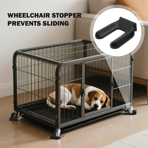 Four Pack Rubber Wheel Stops For Furniture No Slip Floor Saver Caster Stoppers To Protect Floors Beds And Chair Legs Fits Small 5cm Casters Easy Install Durable Wheel Stop Pads For Rolling Chairs And Beds under a pet crate